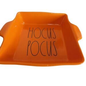 Rae Dunn Halloween Hocus Pocus Orange Ceramic Baking Dish Casserole Pan Platter